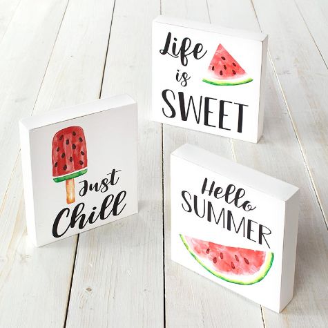 Summertime Watermelon Decor Accents - Set of 3 Wall Hangings