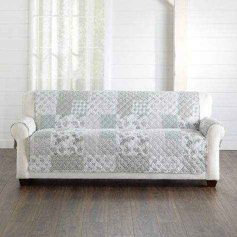 Country Quilted Furniture Protectors - Gray Sofa