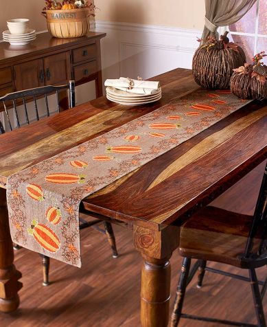 Pumpkin Patch Home Collection - Taupe Table Runner