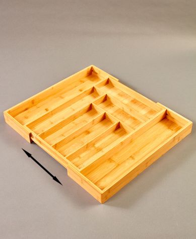 Expandable Bamboo Drawer Organizers - Cutlery Organizer
