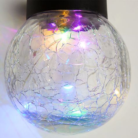 Solar Staked or Hanging Crackle Ball Lights - Multi Staked
