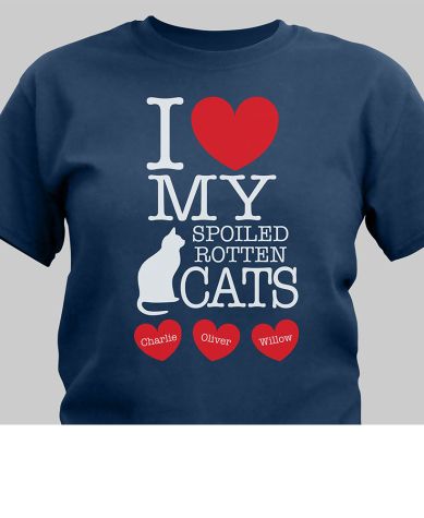 Personalized Spoiled Rotten Cats T-Shirt - 2X
