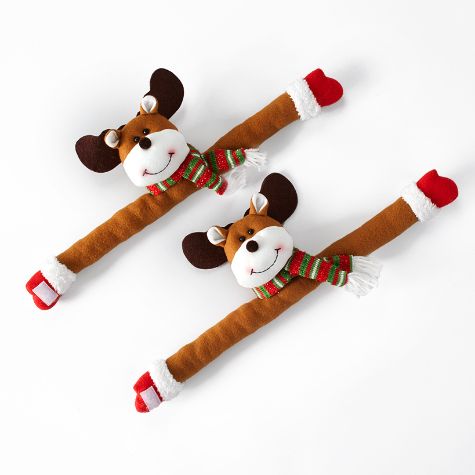Sets of 2 Holiday Curtain Tie-Backs - Reindeer