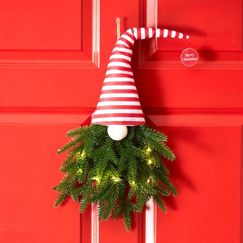 Lighted Holiday Gnome Door Hangers - Christmas