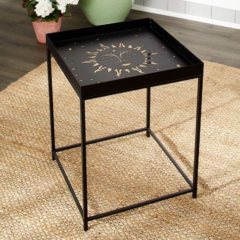 Outdoor Cutout Top Accent Tables - Black