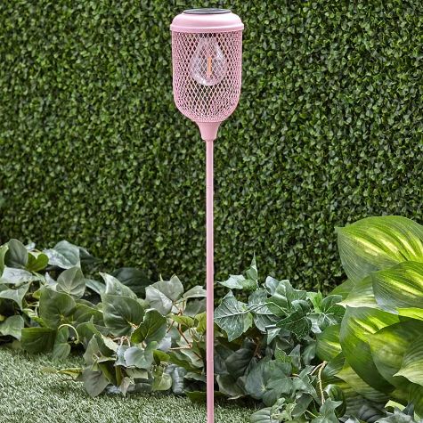 Pastel Solar Lantern Garden Stakes - Pink