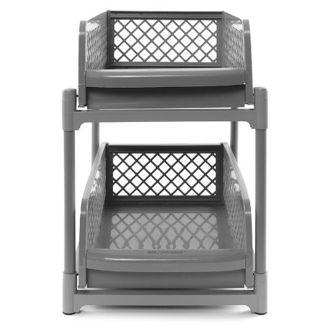 Sliding Cabinet Baskets - Gray 9 inch