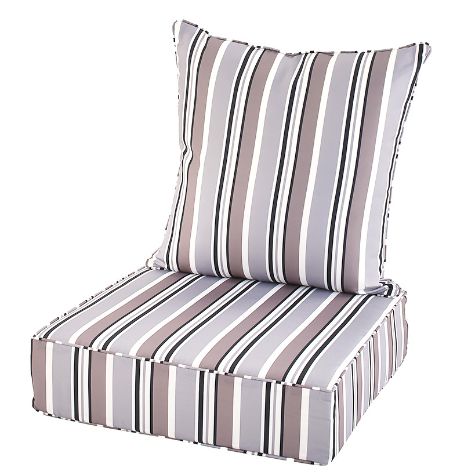 2-Pc. Outdoor Seat Cushion Sets - Gray Stripe