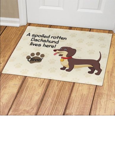 Personalized Spoiled Dog Breed Doormats - Dachshund 18" x 24"