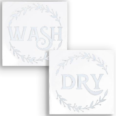 Industrial Farmhouse Laundry Collection - White Wash and Dry Decals