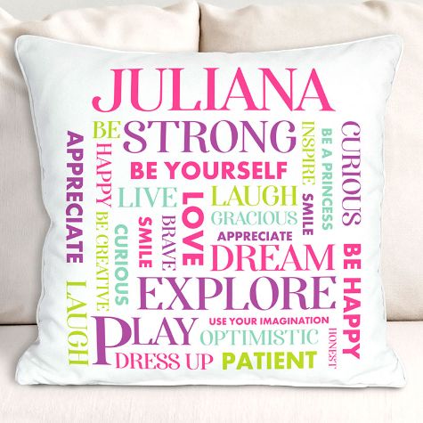 Personalized Kids' Inspirational Sherpa Throws or Pillows - Girl Pillow