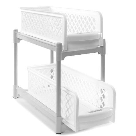 Sliding Cabinet Baskets - White 6 inch