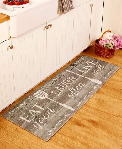 55" Themed Kitchen Runners - Eat Laugh Live