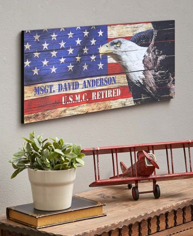Personalized USA Patriot Wall Art - 6-1/2" x 18"