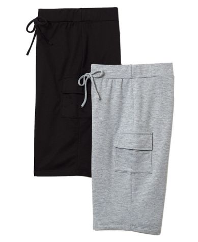 Sets of 2 Cargo Bermuda Shorts - Black/Gray Medium