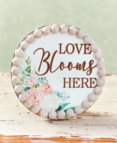 Floral Sentiment Plaques - Love Blooms Here