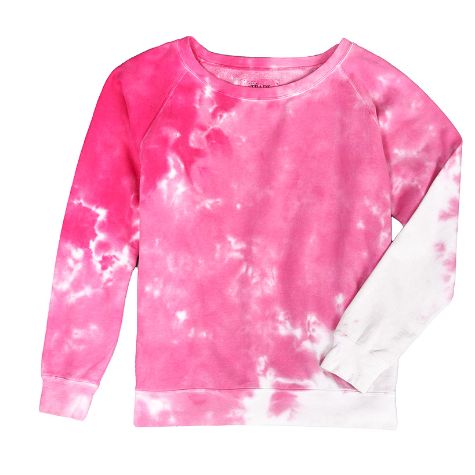 Tie-Dye Lightweight Fleece Separates - Pink Large Top