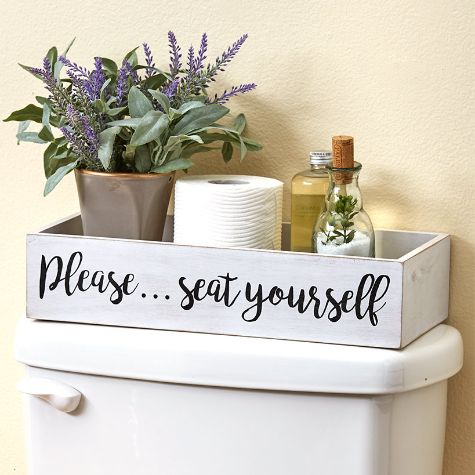 Toilet Tank Topper Trays - Please Seat Yourself