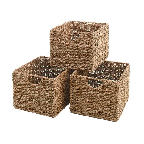 Beadboard Wooden Storage Cabinets or Baskets - Set of 3 Baskets
