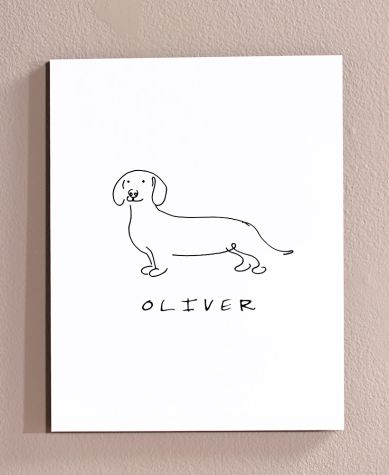 Personalized Dog or Cat Line Drawing Wall Art - 11" x 14"