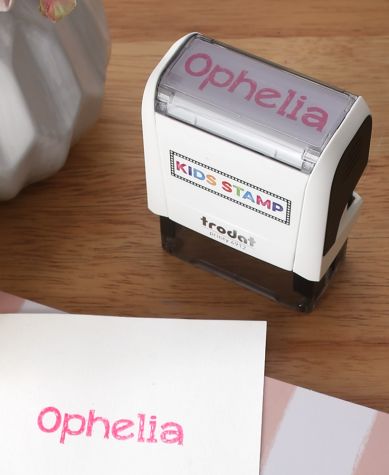 Kids' Personalized Self-Inking Stamps - Pink Block