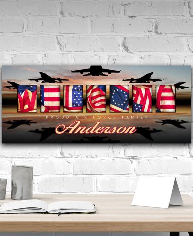 Personalized Proud Military Family Art - Air Force 9" x 26"