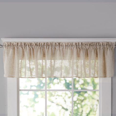 Textured Linen Blend Curtain Ensemble - Natural Valance