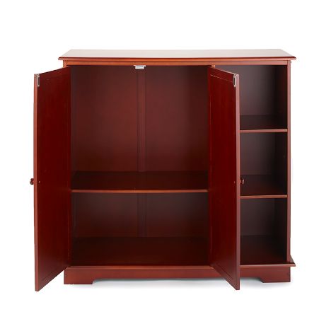 Beadboard Wooden Storage Cabinets or Baskets - Walnut Storage Unit