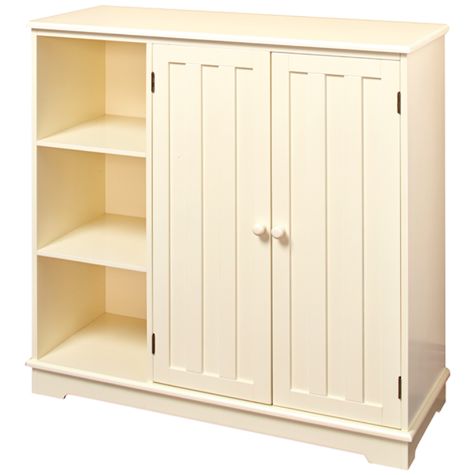 Beadboard Wooden Storage Cabinets or Baskets - Cream Storage Unit