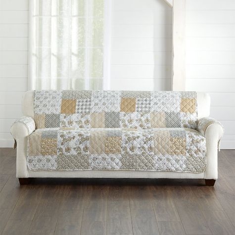 Country Quilted Furniture Protectors - Taupe Sofa