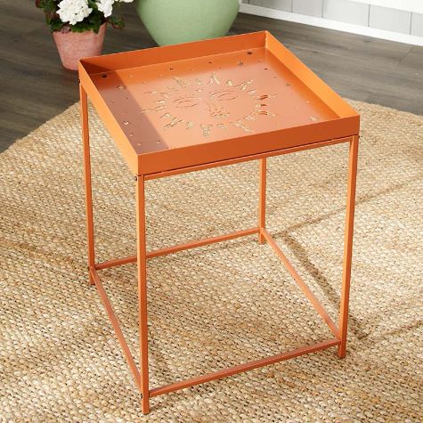 Outdoor Cutout Top Accent Tables - Orange