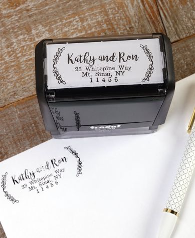 Personalized Self-Inking Stamps - Olive Branch Rectangle