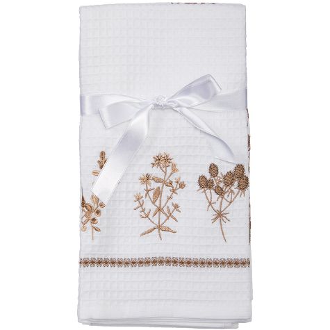 Sets of 2 Waffle Weave Floral Kitchen Towels - Thistle Floral