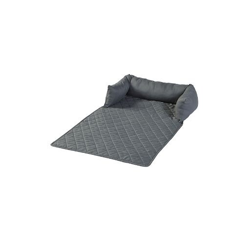 Quilted Pet Beds with Headrest - Small Pet Bed Gray