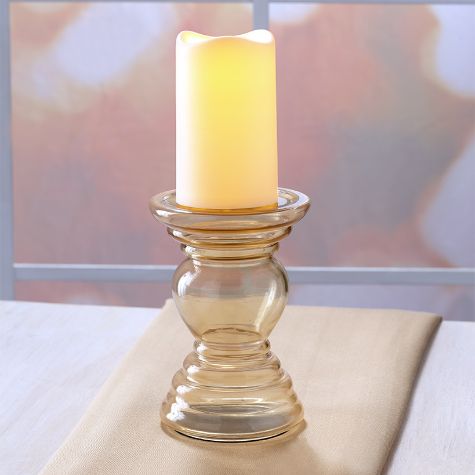 Cream and Gold Harvest Decor - Short PIllar Candleholder