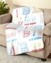 Kids' Personalized Name Art Sherpa Throws or Pillows - Blue/Red/Green Throw