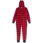 Women's Hooded Fleece One-Piece Pajama - Red Small