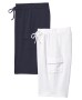Sets of 2 Cargo Bermuda Shorts - Navy/White Medium