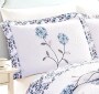 Carnation Embroidered Bedspreads or Shams - Blue Sham