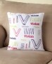 Kids' Personalized Name Art Sherpa Throws or Pillows - Purple/Pink/Green Pillow