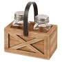 Farmhouse Salt and Pepper Shakers with Caddy - Natural