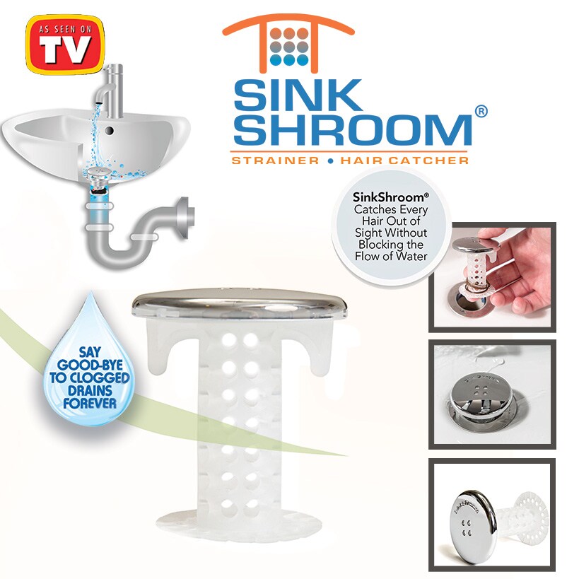 TubShroom Chrome Tub Drain Protector Hair Catcher Strainer - Pack of 2 for  sale online