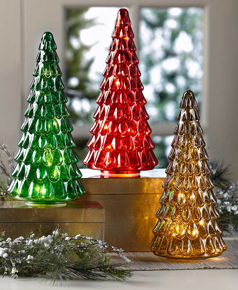 Festive Lighted Glass Trees | LTD Commodities