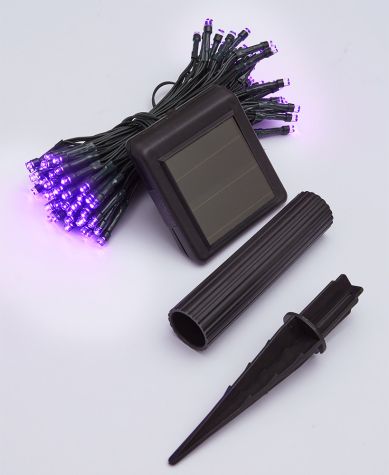 100-Light Solar String Lights - Purple