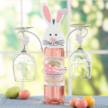 Bunny Wine Bottle & Glass Holder