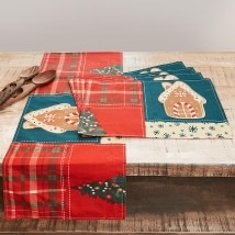 Gingerbread Patchwork Table Runner and Set of 4 Placemats
