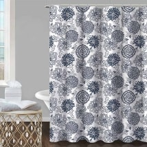 13-Pc. Chrysanthemum Shower Curtain Set