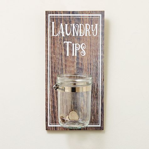 The Laundry Room - Tip Jar Wooden Sign