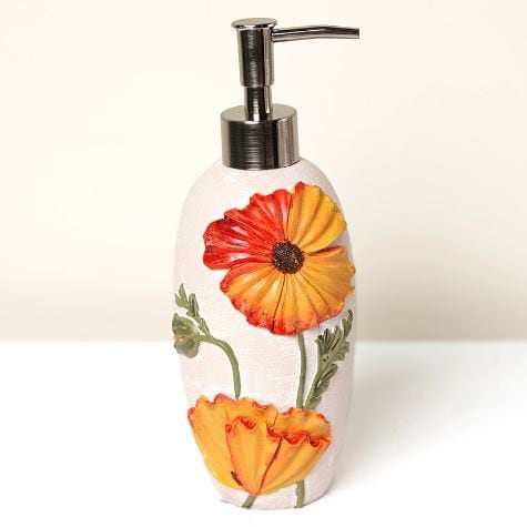 Watercolor Floral Bathroom Set - Soap/Lotion Pump