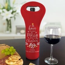 Personalized Merry Little Christmas Wine Bag